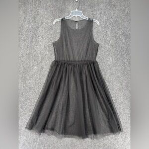 Black Sheer Mesh Tulle A Line Dress Women’s Small Goth Fairycore Vamp Sexy